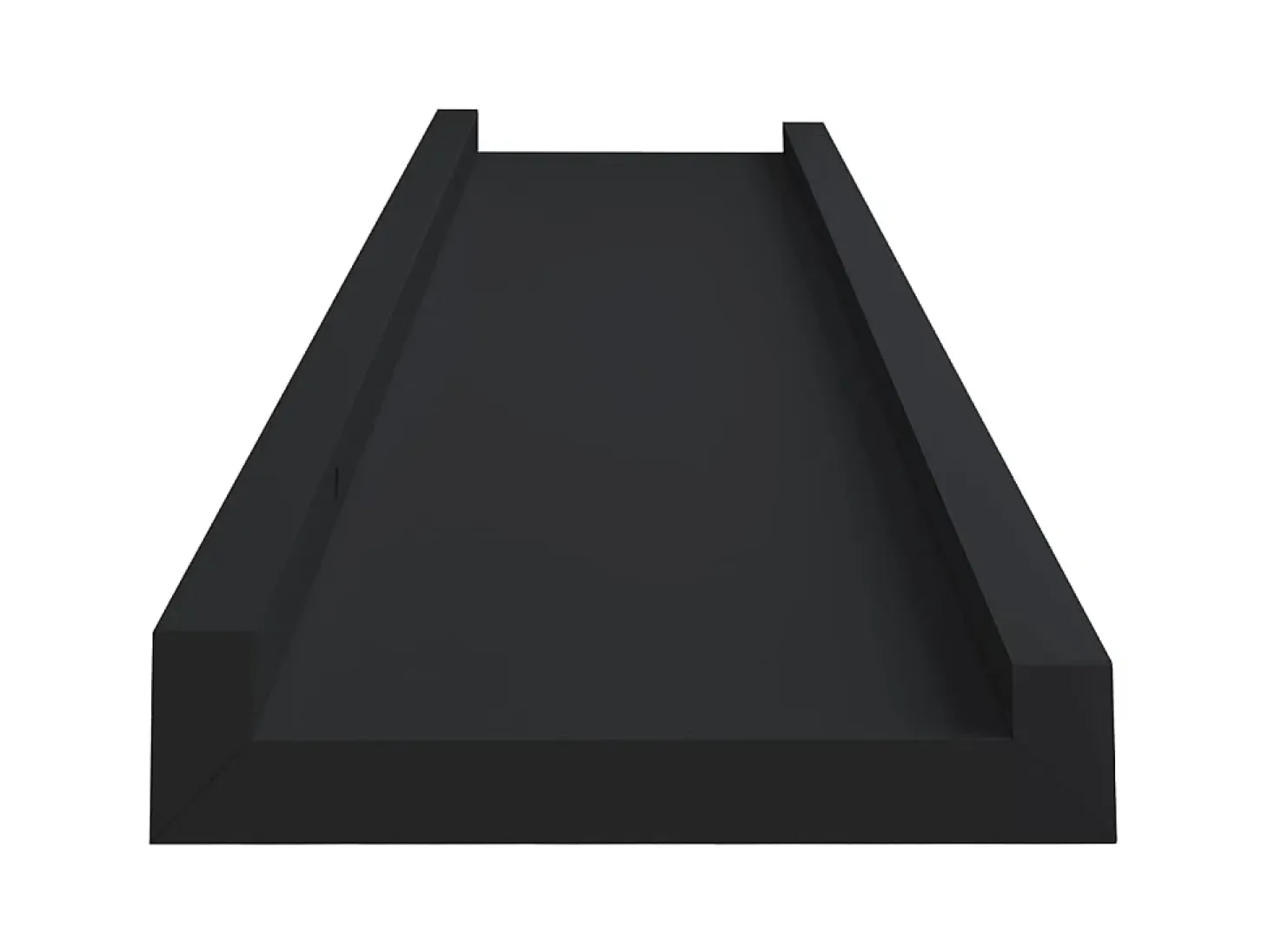 Repisa para marcos de fotos 2 uds MDF negro 60x9x3 cm ES978725