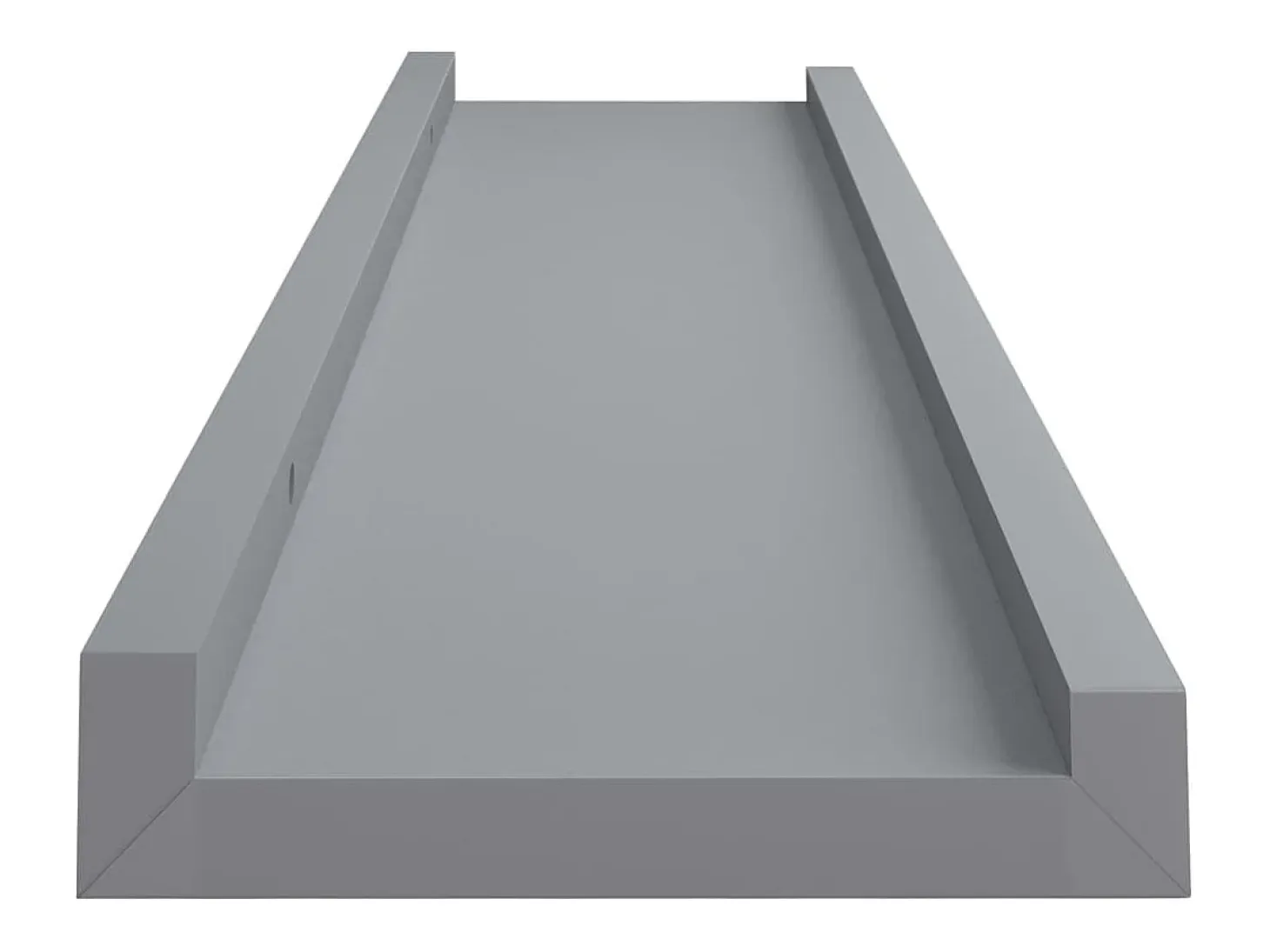Repisa para marcos de fotos 2 uds MDF gris 40x9x3 cm ES139485