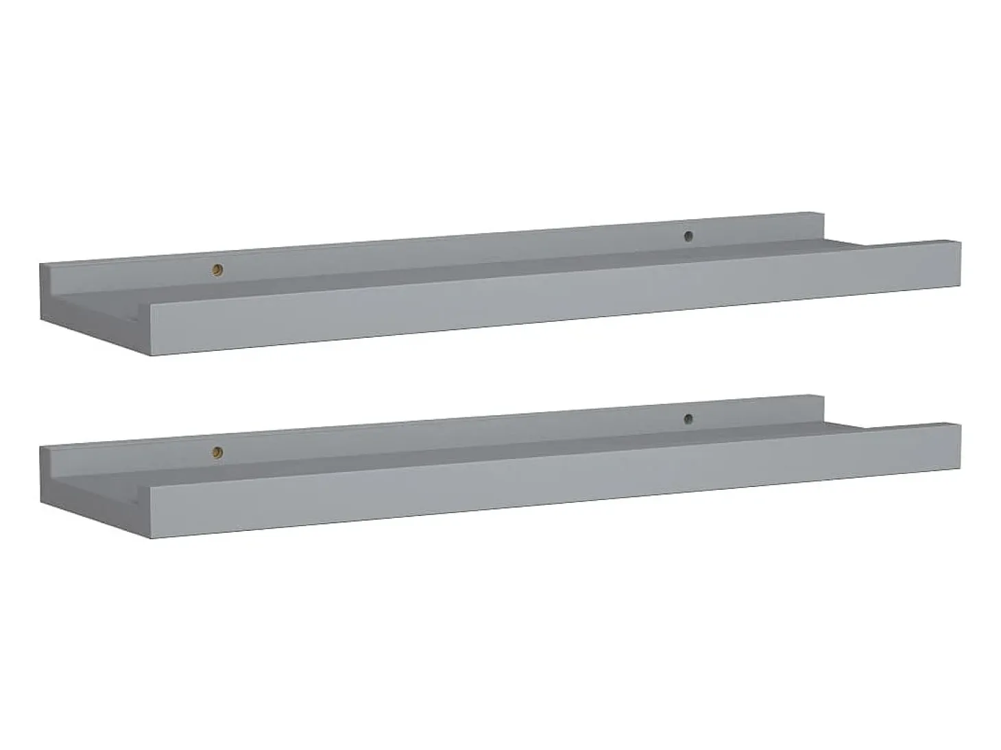 Repisa para marcos de fotos 2 uds MDF gris 40x9x3 cm ES139485