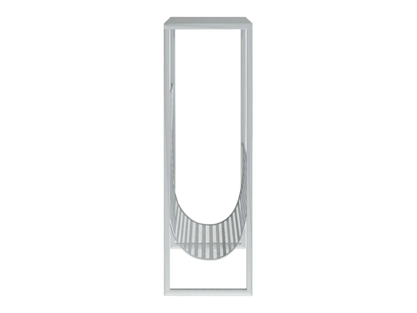 Revistero de acero plateado 35x15x45 cm