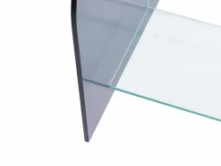 Revistero de vidrio templado - Transparente y gris - DUSILLA