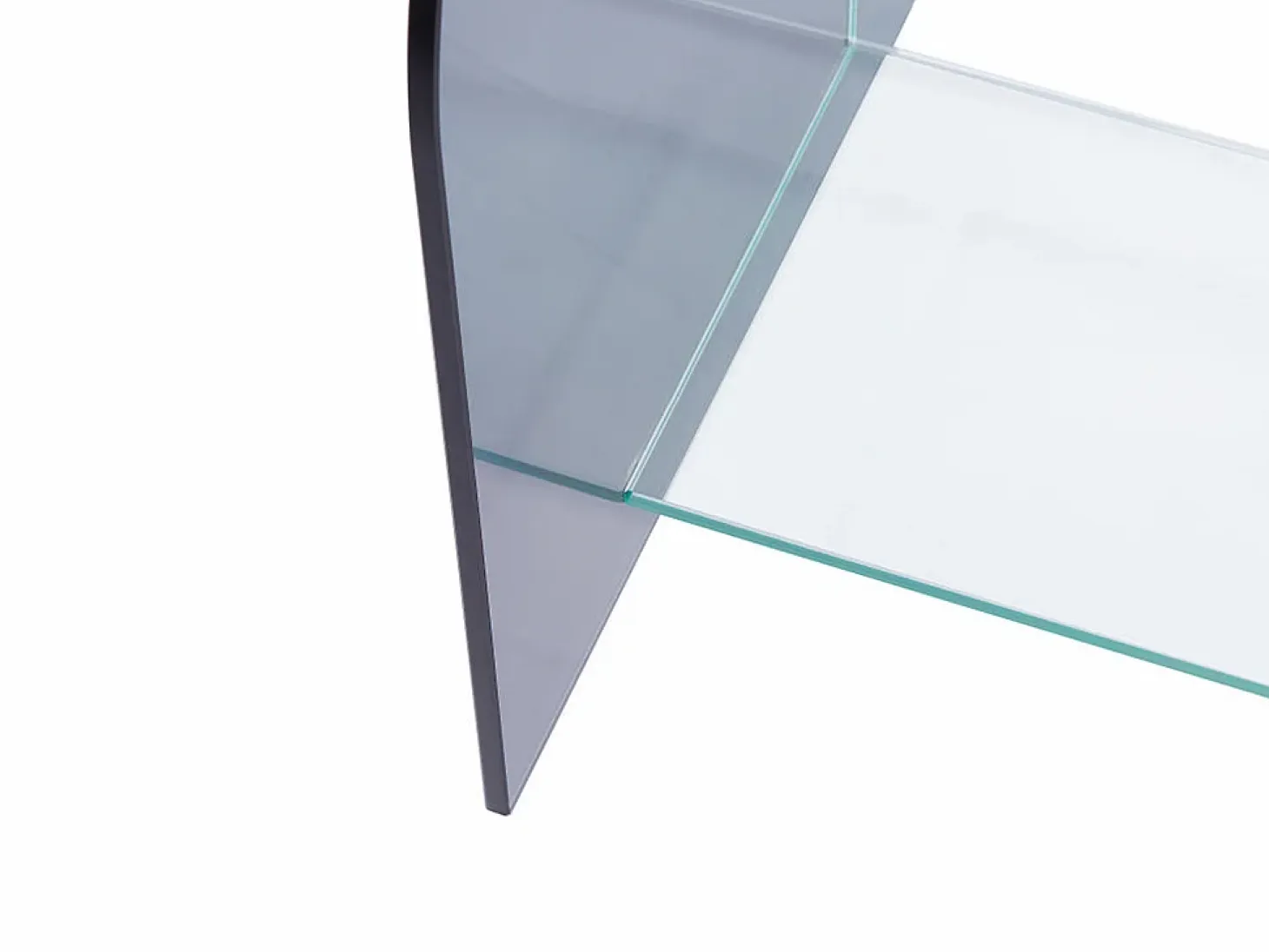 Revistero de vidrio templado - Transparente y gris - DUSILLA