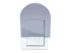 Revistero de vidrio templado - Transparente y gris - DUSILLA