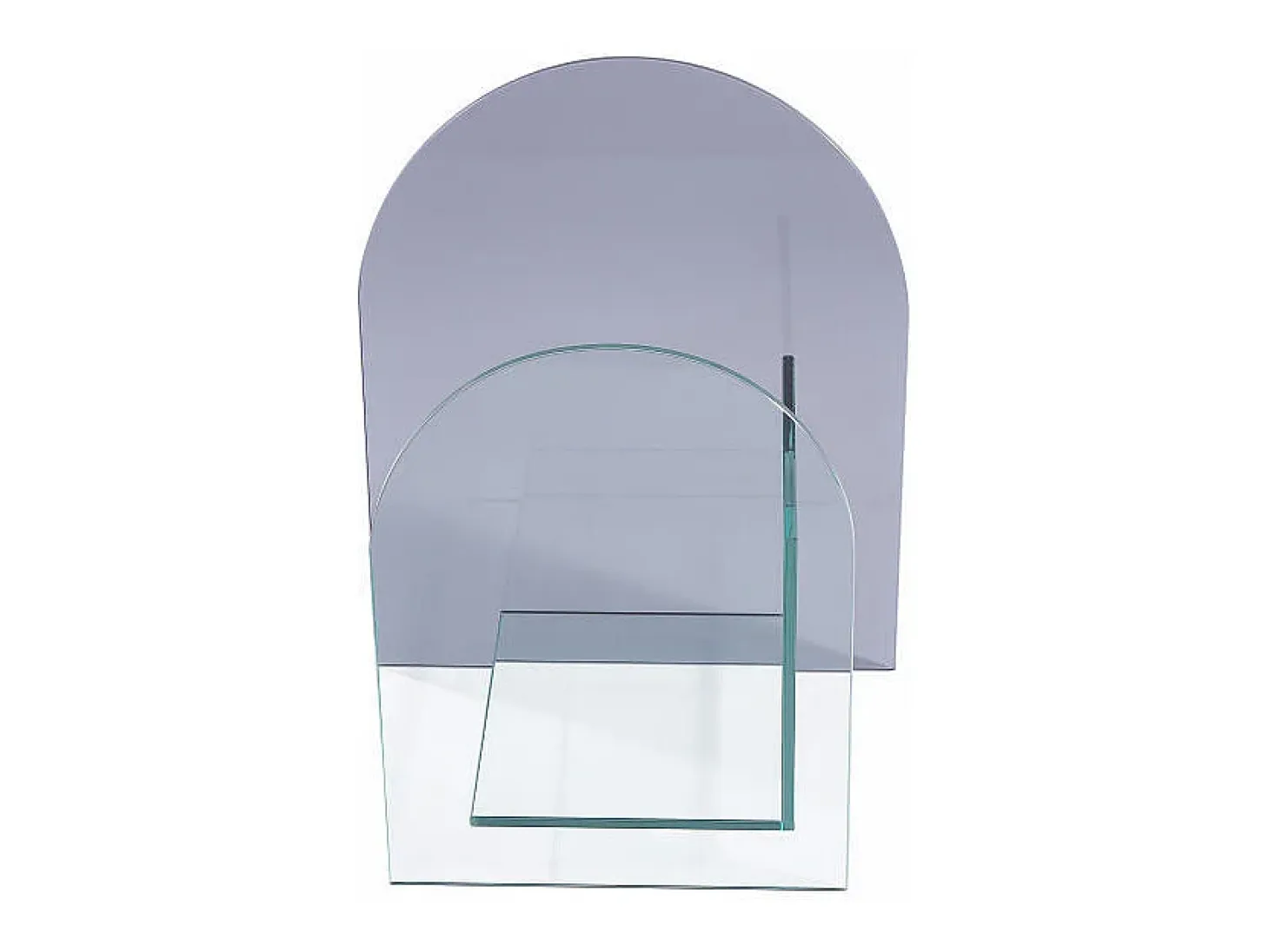 Revistero de vidrio templado - Transparente y gris - DUSILLA