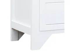 Éric-Paul-Louis Mueble para TV madera maciza de paulownia blanco 108x30x40 cm