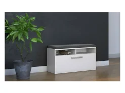 RIVI | Zapatero + asiento + almacenaje | Puerta basculante | 46x85x35 | 6 estantes | Armario de zapatos