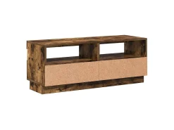 Roelant Mueble de TV con luces LED roble ahumado 100x35x40 cm