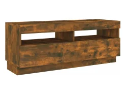 Roelant Mueble de TV con luces LED roble ahumado 100x35x40 cm