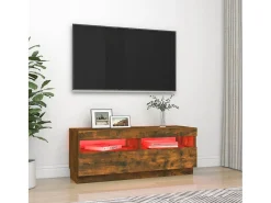 Roelant Mueble de TV con luces LED roble ahumado 100x35x40 cm