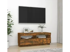 Roelant Mueble de TV con luces LED roble ahumado 100x35x40 cm