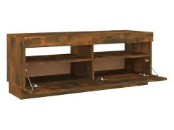 Roelant Mueble de TV con luces LED roble ahumado 100x35x40 cm