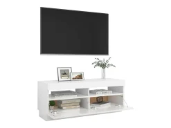 Roelant Mueble de TV con luces LED blanco brillante 100x35x40 cm