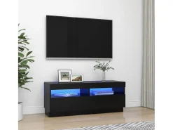 Roelant Mueble de TV con luces LED negro 100x35x40 cm