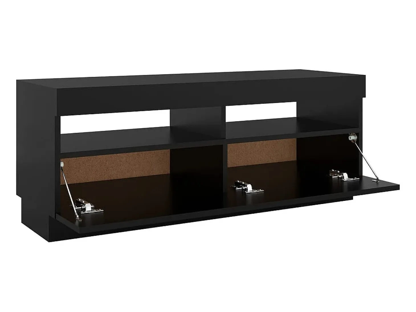 Roelant Mueble de TV con luces LED negro 100x35x40 cm