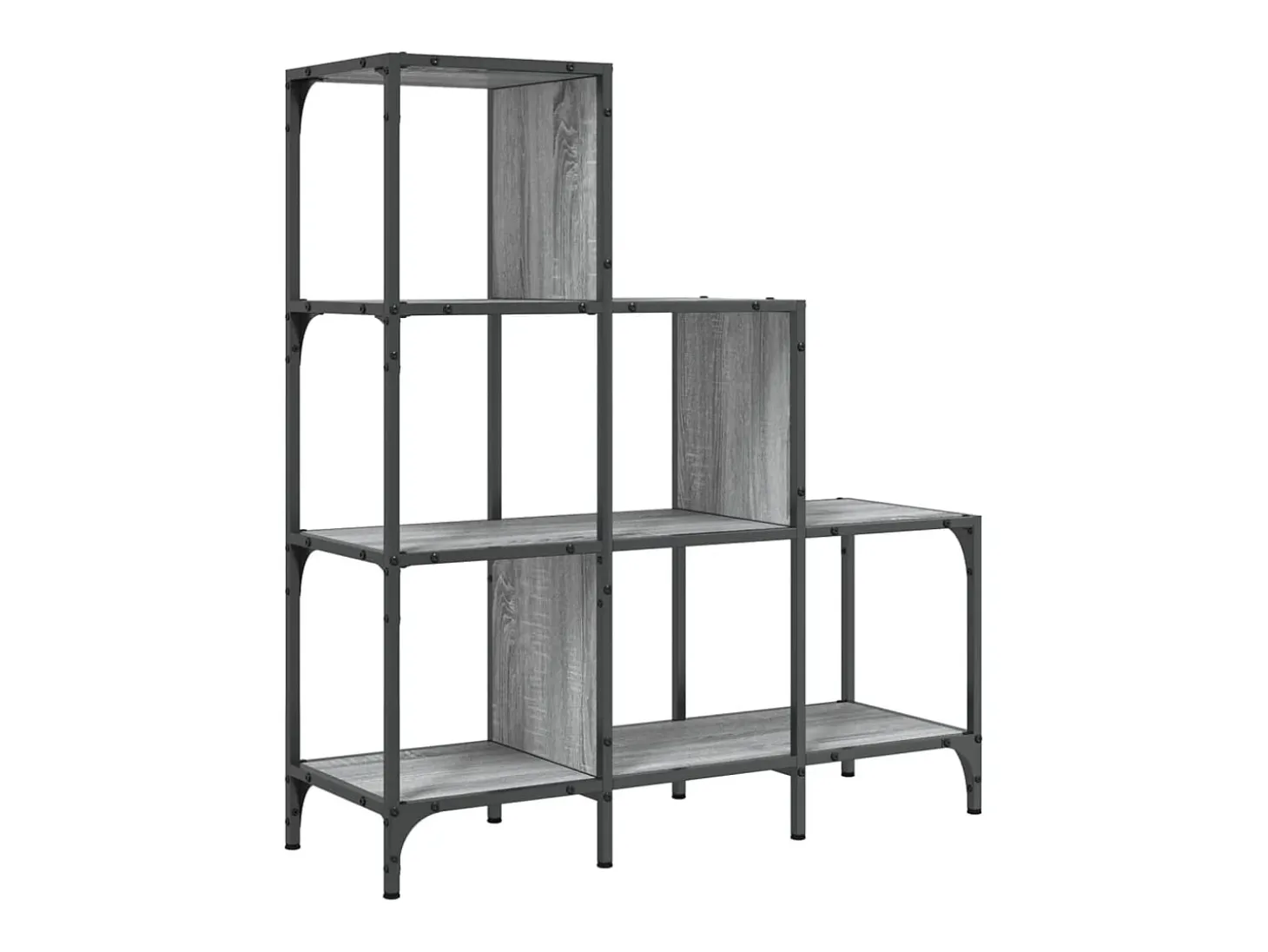 Rylanor Estantería madera ingeniería y metal gris Sonoma 92x30x102 cm