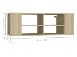 Ryno Mueble pared TV madera contrachapada roble Sonoma 102x35x35 cm