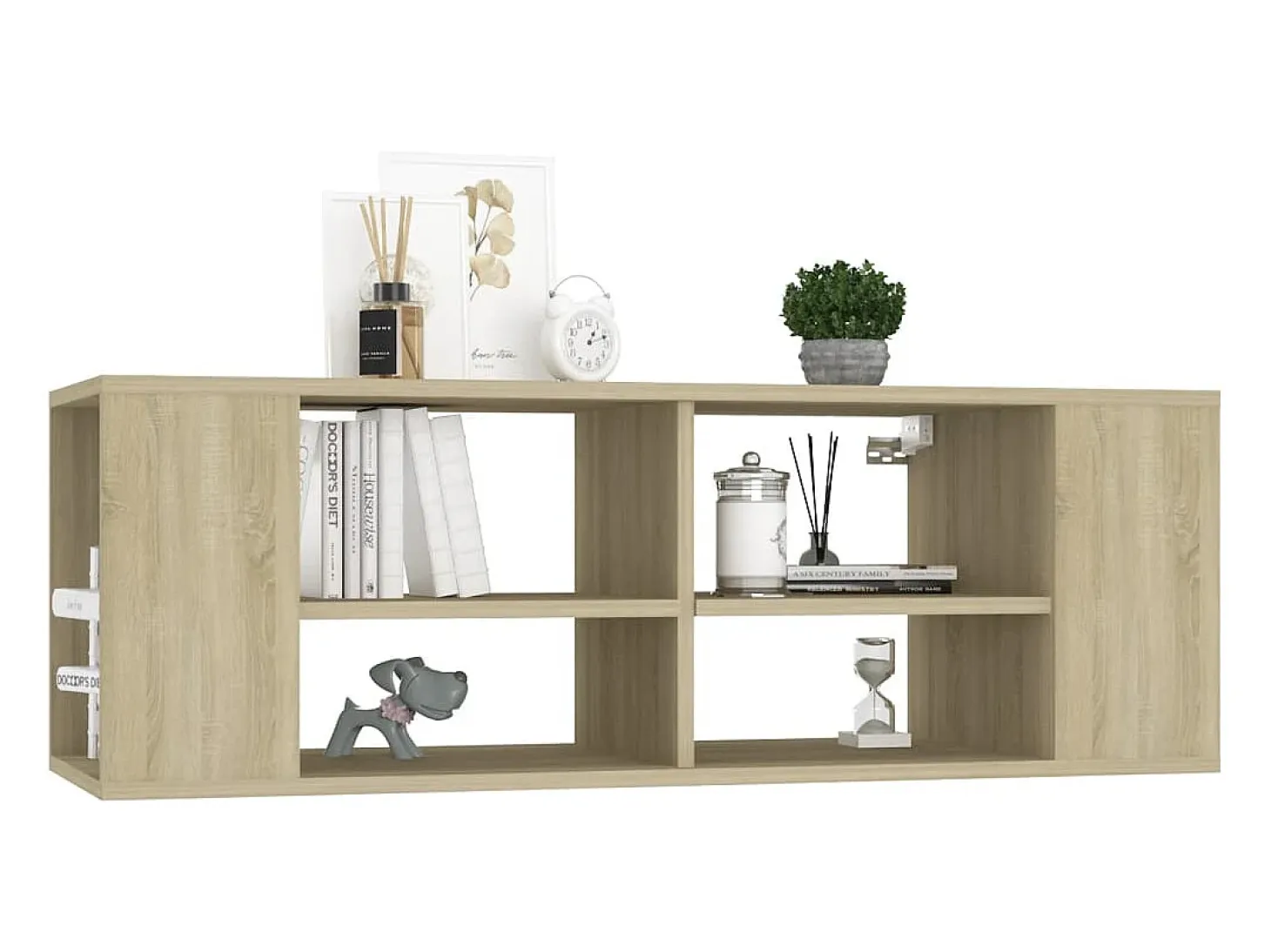 Ryno Mueble pared TV madera contrachapada roble Sonoma 102x35x35 cm