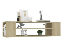Saint-Quentin Mueble de TV colgante contrachapada roble Sonoma 100x30x26,5 cm