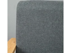 Sala de estar moderna de 2 a 2 -Seuter, en tela de lino, marco de madera, gris, 107x60x76cm