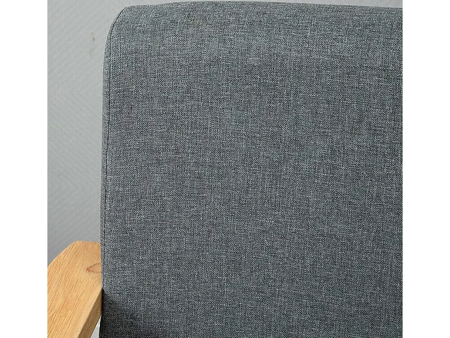 Sala de estar moderna de 2 a 2 -Seuter, en tela de lino, marco de madera, gris, 107x60x76cm
