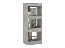 Sameth Estantería/divisor madera ingeniería gris hormigón 40x30x103 cm