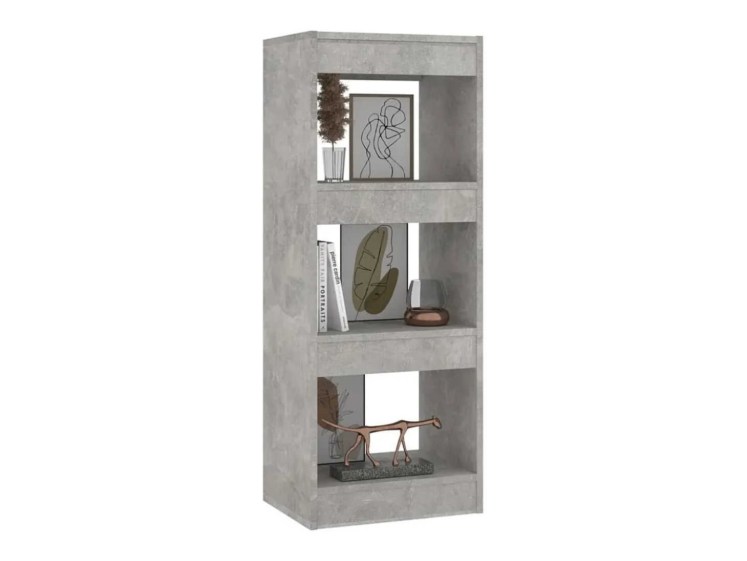Sameth Estantería/divisor madera ingeniería gris hormigón 40x30x103 cm