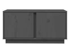 Seliron Mueble de TV madera maciza de pino gris 80x35x40,5 cm