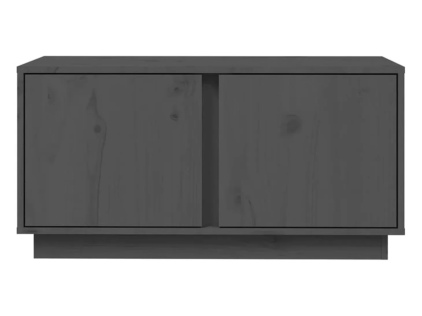 Seliron Mueble de TV madera maciza de pino gris 80x35x40,5 cm