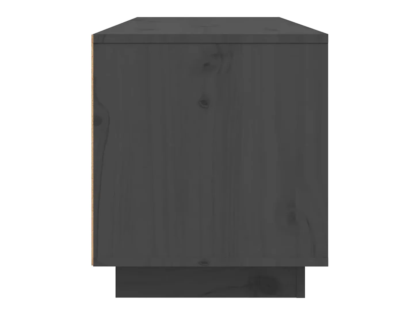Seliron Mueble de TV madera maciza de pino gris 80x35x40,5 cm
