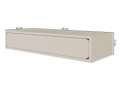 Selsey WUWU - Mesa consola con cajón - suspendida - 90 cm - gris