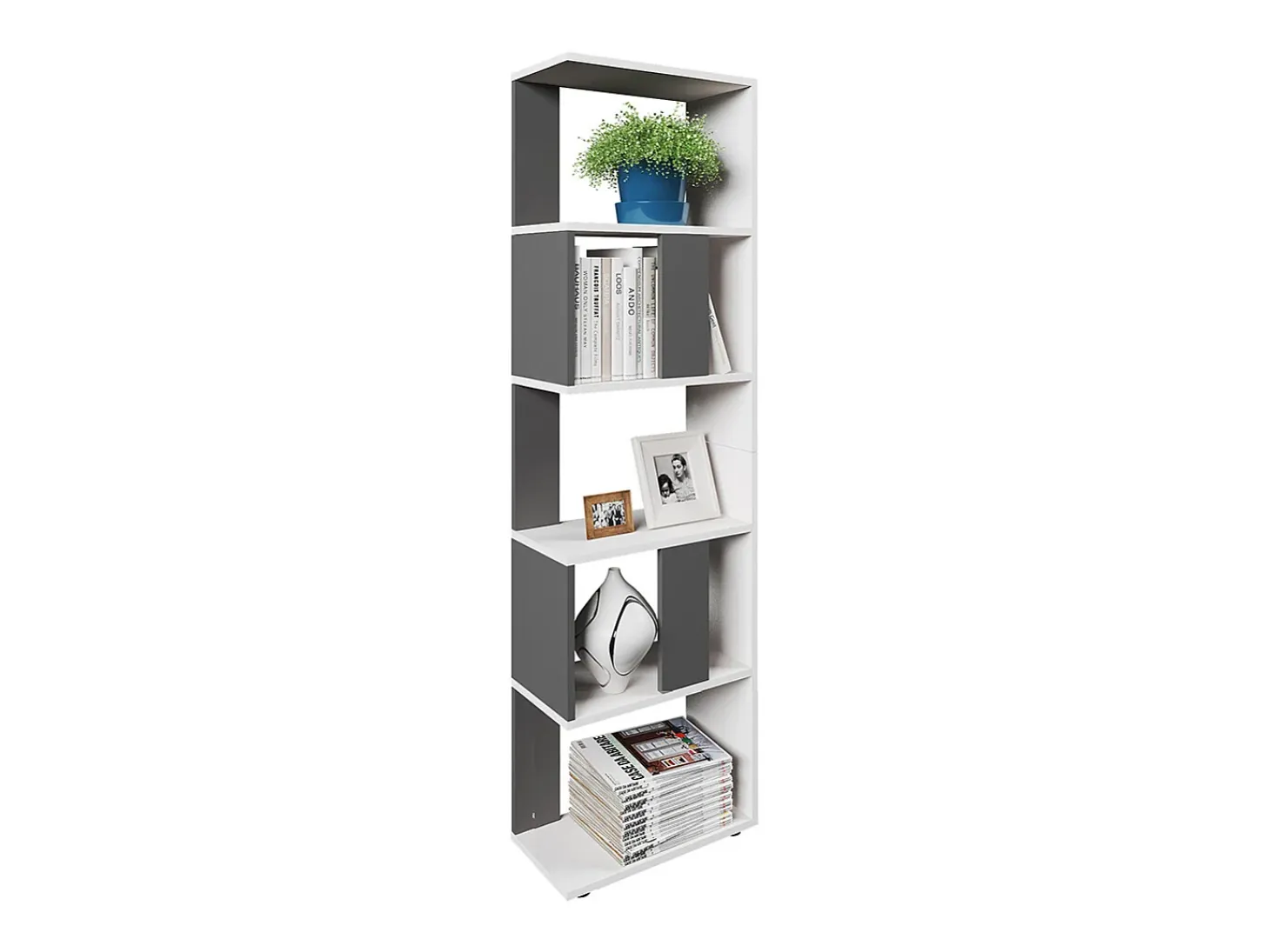 Separador de ambientes antracita/blanco 45x23.6x162.6