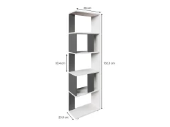 Separador de ambientes antracita/blanco 45x23.6x162.6
