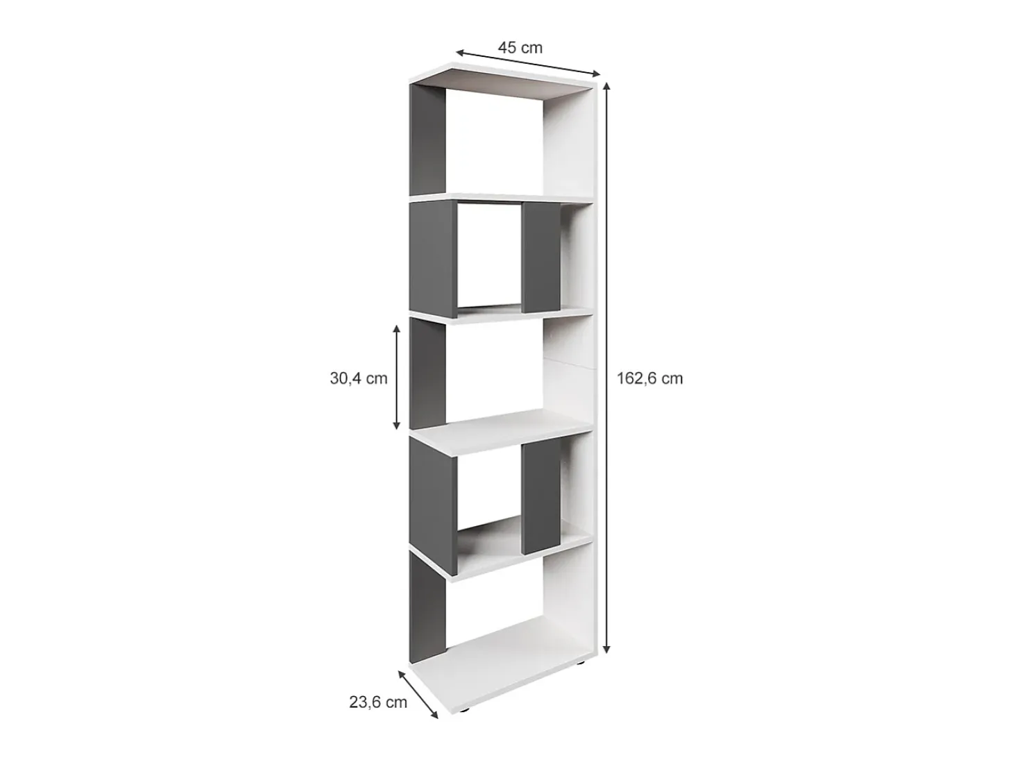 Separador de ambientes antracita/blanco 45x23.6x162.6