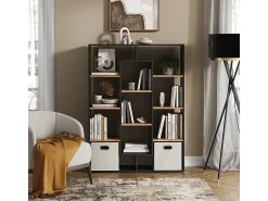 Separador de ambientes antracita/roble dorado 107.2x29x143