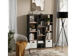 Separador de ambientes antracita/roble dorado 107.2x29x143
