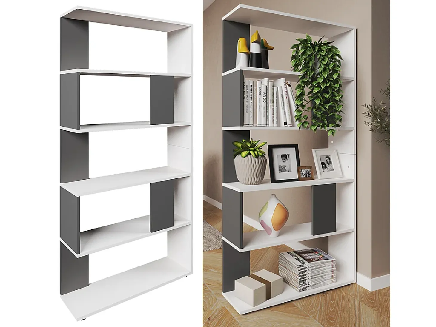 Separador de ambientes antracita 80x23.6x162.6