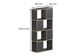 Separador de ambientes antracita/roble 60x24x124.5 eneos