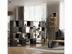 Separador de ambientes antracita/roble dorado 60x24x124.5 eneos