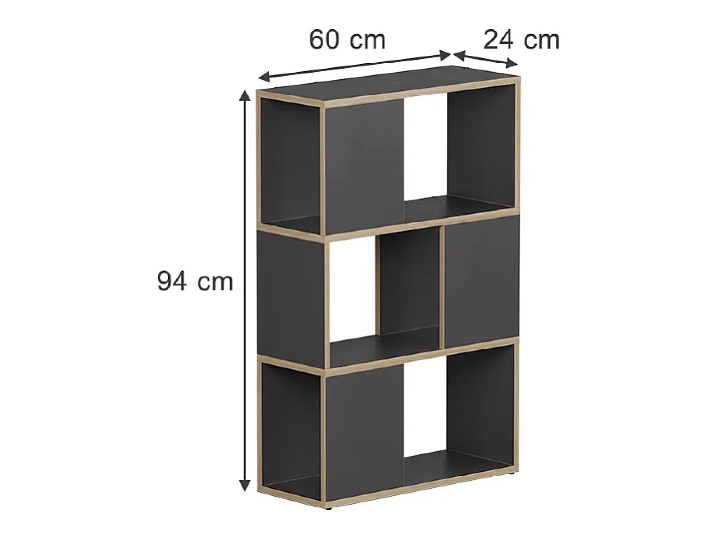 Separador de ambientes antracita/roble 60x24x94 eneos