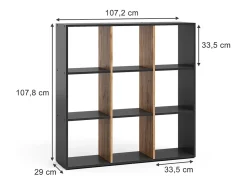 Separador de ambientes antracita/roble dorado 107.2x29x107.8 nove