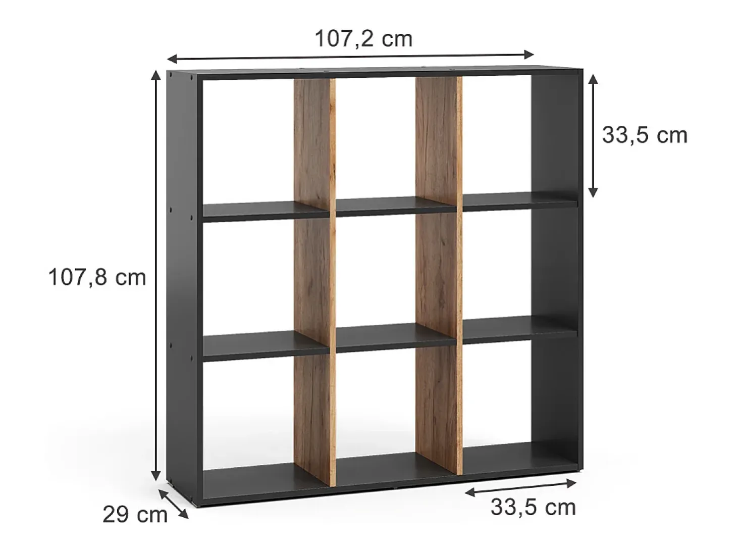 Separador de ambientes antracita/roble dorado 107.2x29x107.8 nove