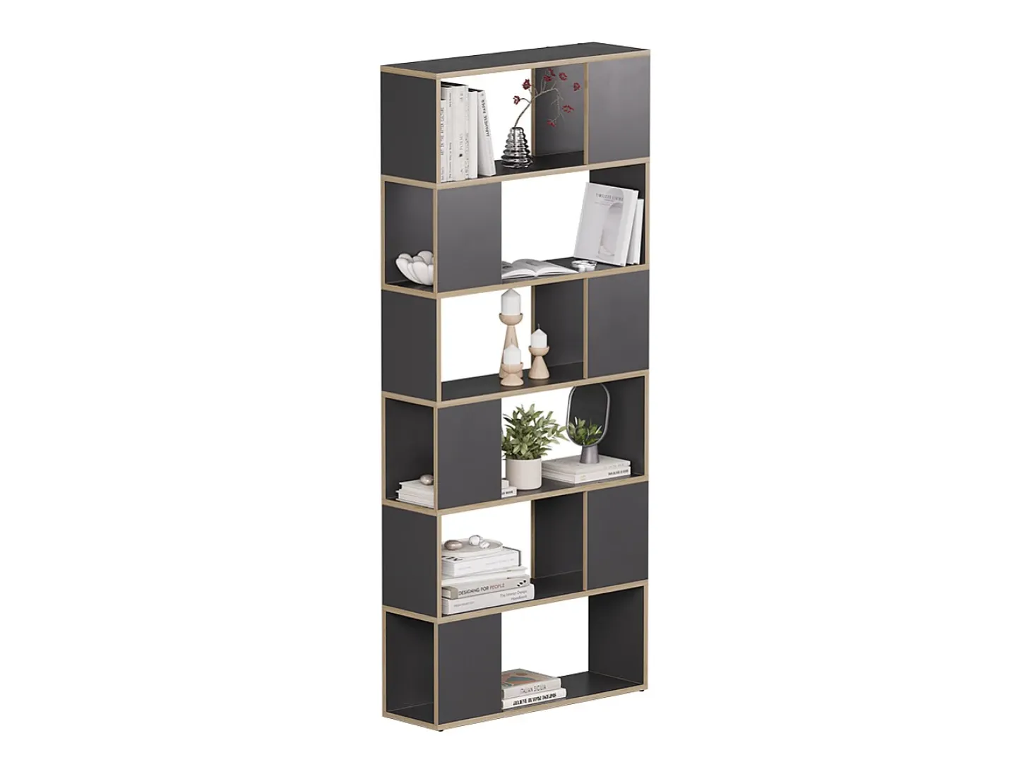 Separador de ambientes antracita/roble 80x24x186 eneos