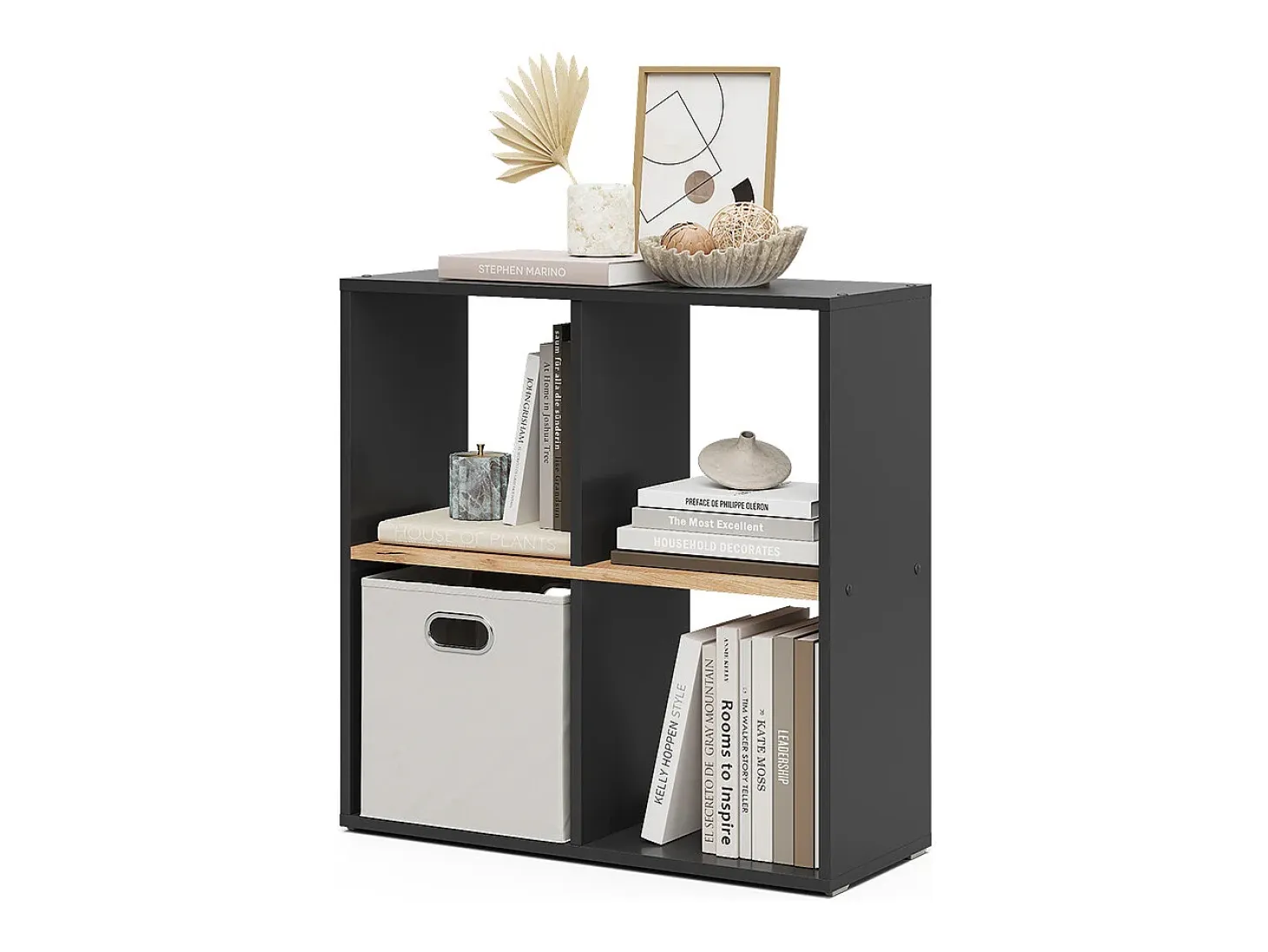 Separador de ambientes antracita/roble dorado 72x29x72.6 tetra