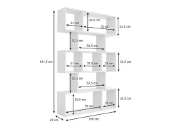 Separador de ambientes blanco 106x25x161.5 aramis