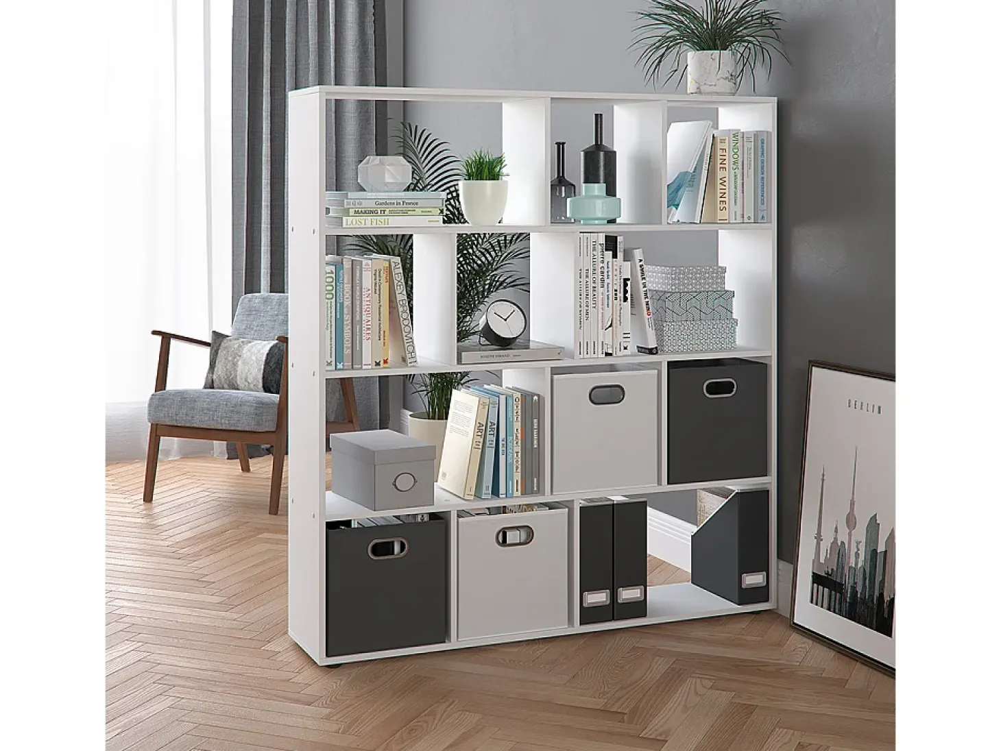Separador de ambientes blanco 131.6x29x143 pilar