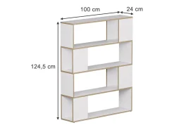 Separador de ambientes blanco/roble 100x24x124.5 eneos
