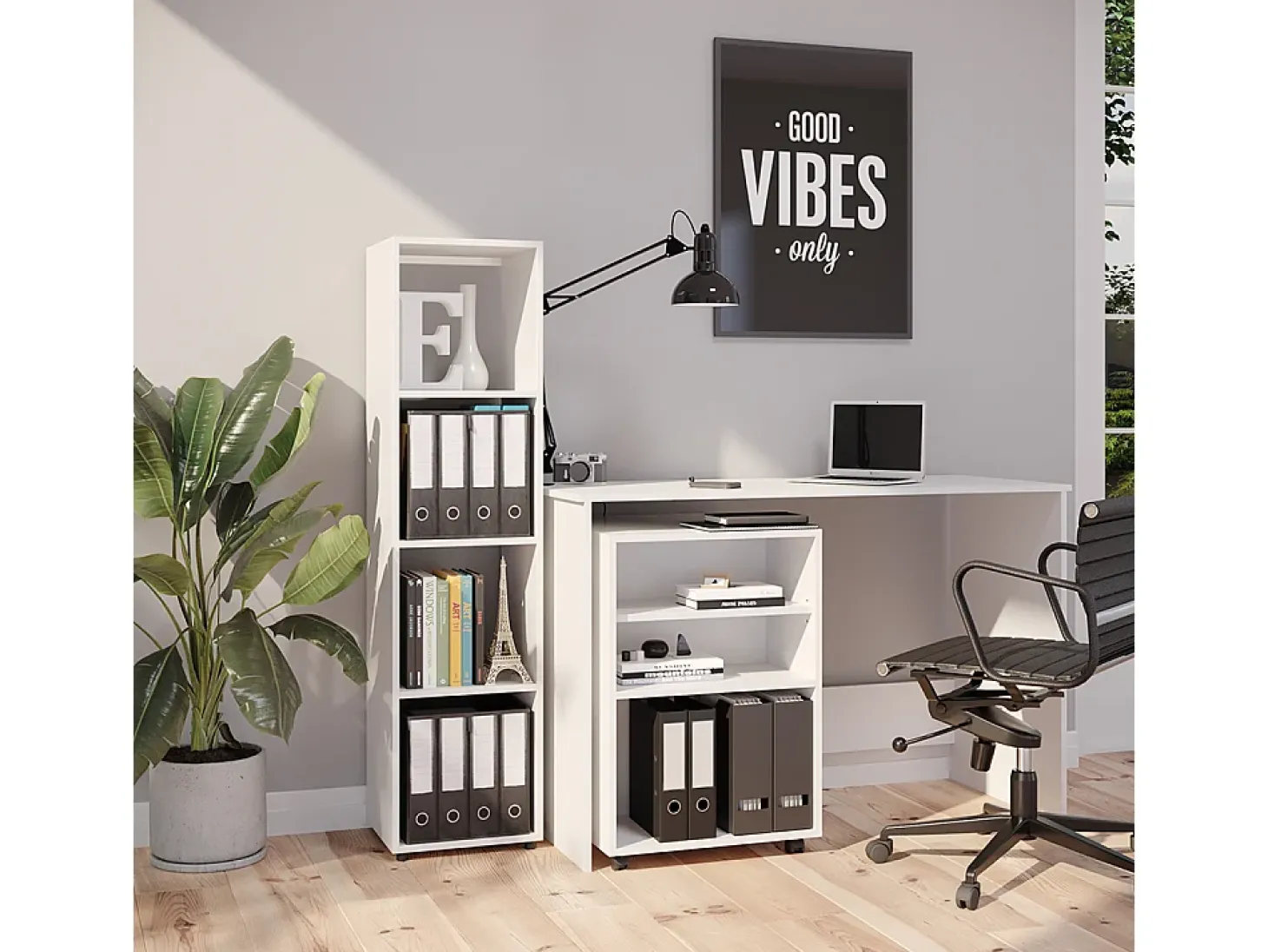 Separador de ambientes blanco 142.5x33x36.2 ludus