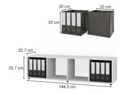 Separador de ambientes blanco 142.5x33x36.2 ludus