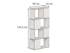 Separador de ambientes blanco/roble 60x24x124.5 eneos