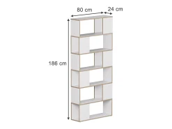 Separador de ambientes blanco/roble 80x24x186 eneos